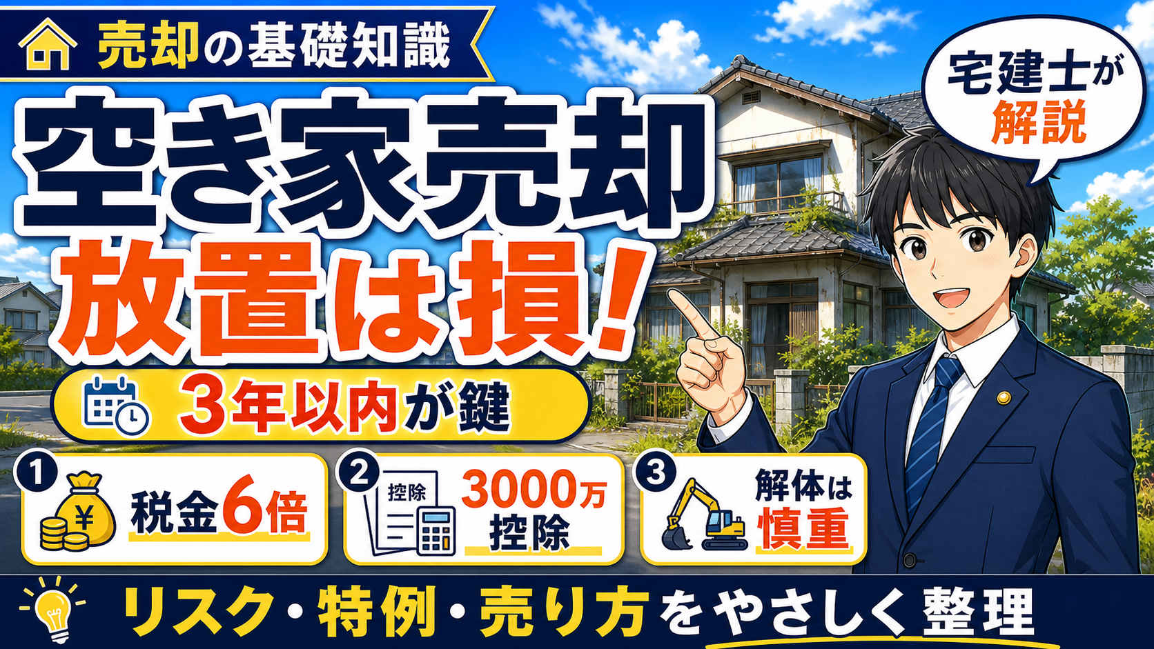 空き家の売却完全ガイド｜放置リスク・特例・売り方を宅建士が解説
