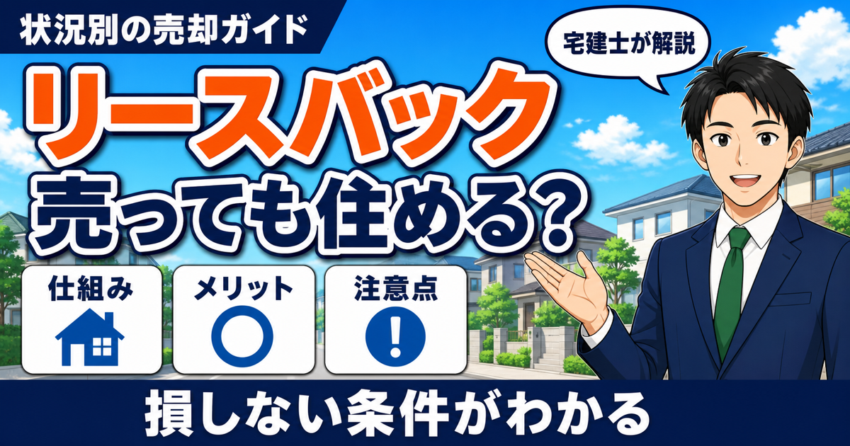 リースバックのメリット・デメリット｜売却後も住み続ける仕組みを宅建士が解説