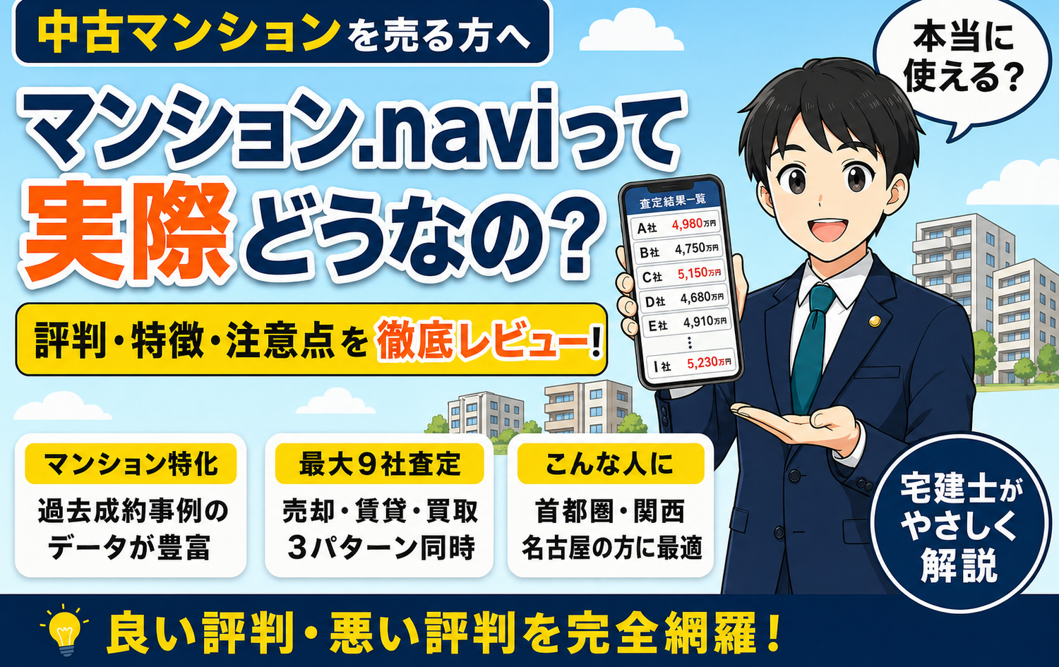 マンション.naviの評判は？宅建士が口コミ・特徴を徹底レビュー
