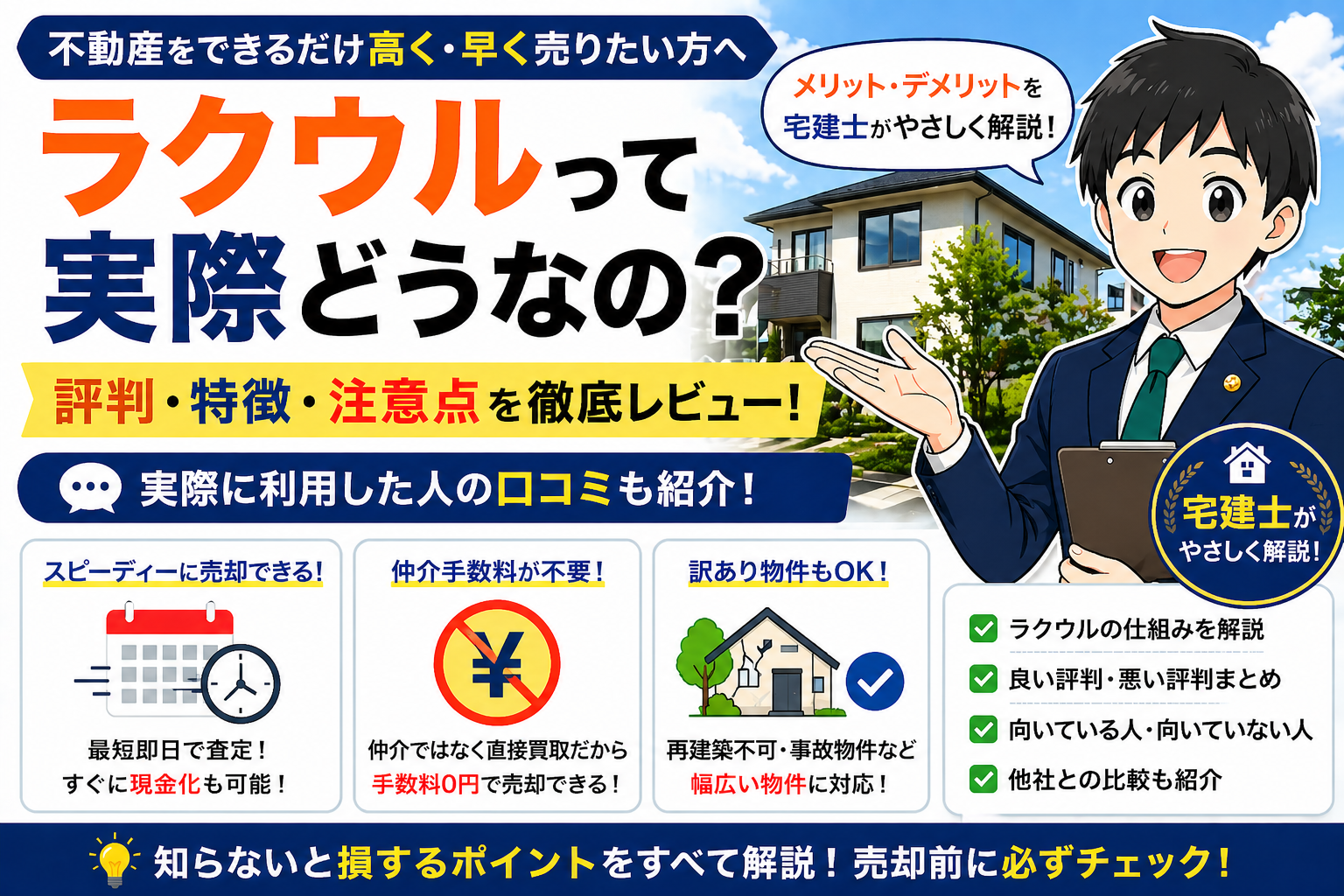 ラクウルは使うべき？空き家・中古戸建て買取の3つの条件
