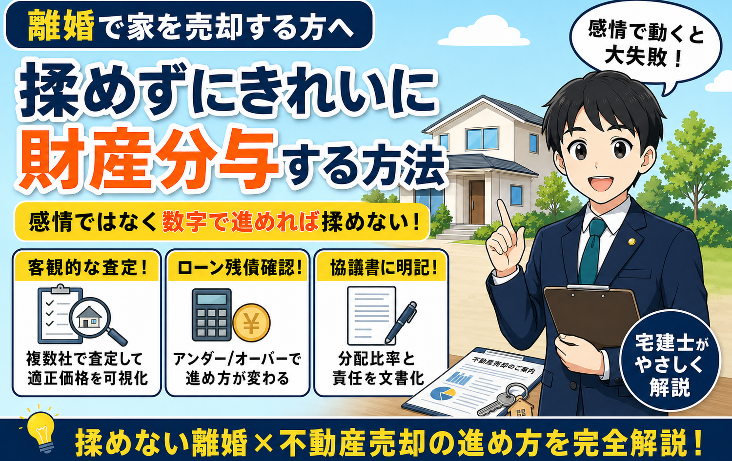 離婚で不動産を売却する流れ｜財産分与とローン残債の整理方法